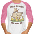 Duck Around 3/4 Sleeve Raglan - Adult & Kids T-Shirts, Sweatshirts & Hoodies apparel design preview 1