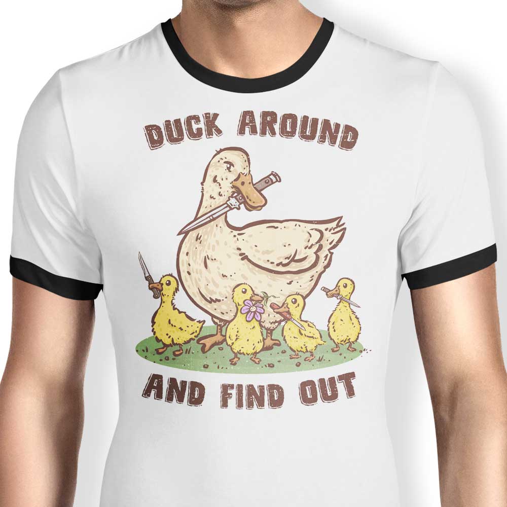 Duck Around Ringer - Adult & Kids T-Shirts, Sweatshirts & Hoodies apparel design preview 1