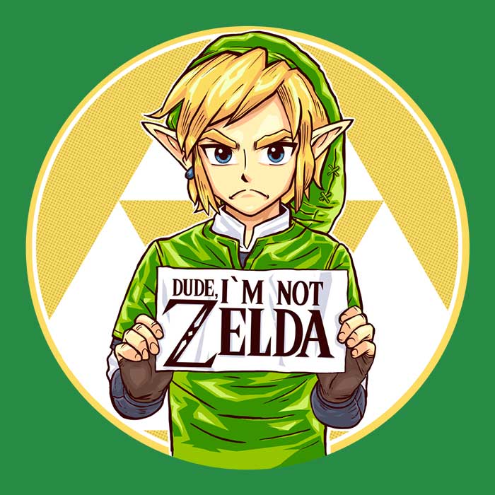Dude, I'm Not Zelda Youth Apparel - Adult & Kids T-Shirts, Sweatshirts & Hoodies apparel design preview 2