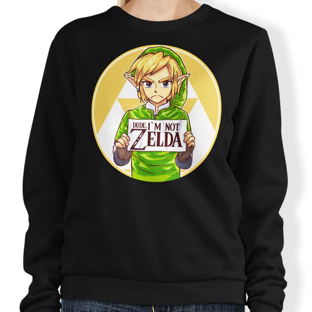 Dude, I'm Not Zelda - Adult & Kids T-Shirts, Sweatshirts & Hoodies apparel design preview 1