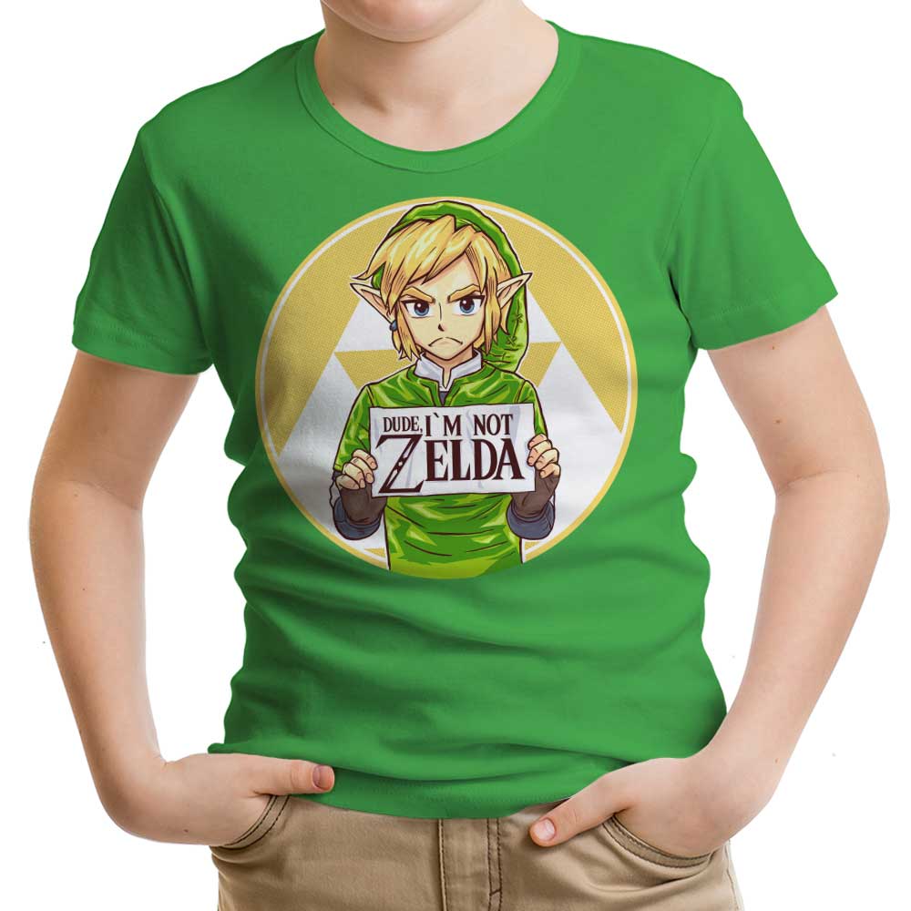 Dude, I'm Not Zelda Youth Apparel - Adult & Kids T-Shirts, Sweatshirts & Hoodies apparel design preview 1