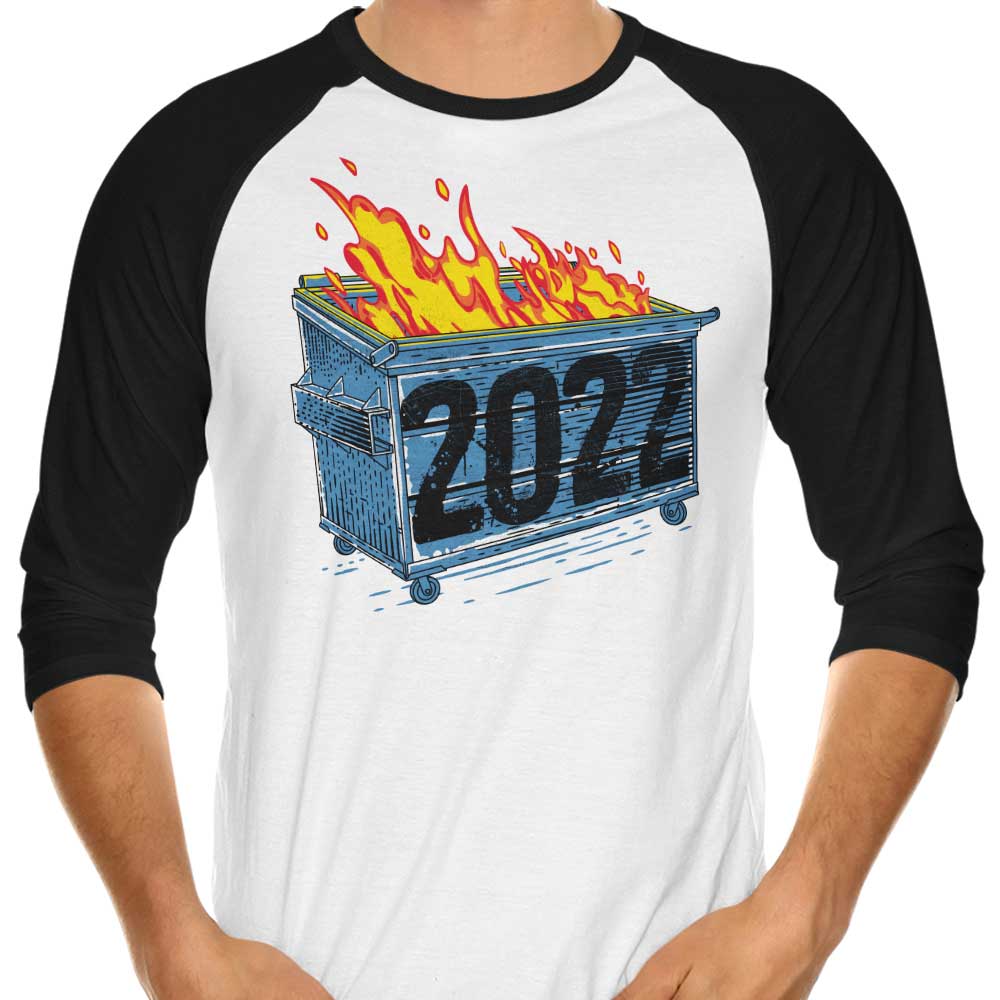 Dumpster Fire '22 3/4 Sleeve Raglan - Adult & Kids T-Shirts, Sweatshirts & Hoodies apparel design preview 1