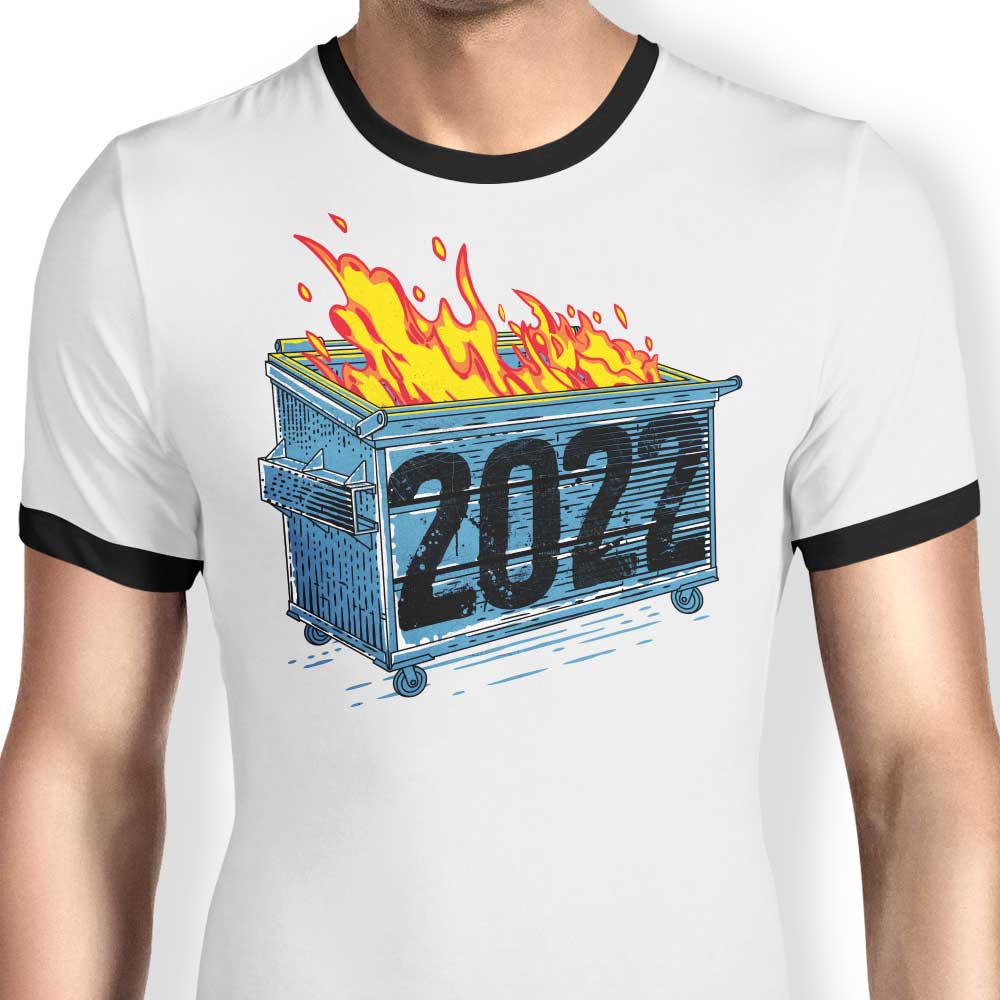 Dumpster Fire '22 Ringer - Adult & Kids T-Shirts, Sweatshirts & Hoodies apparel design preview 1