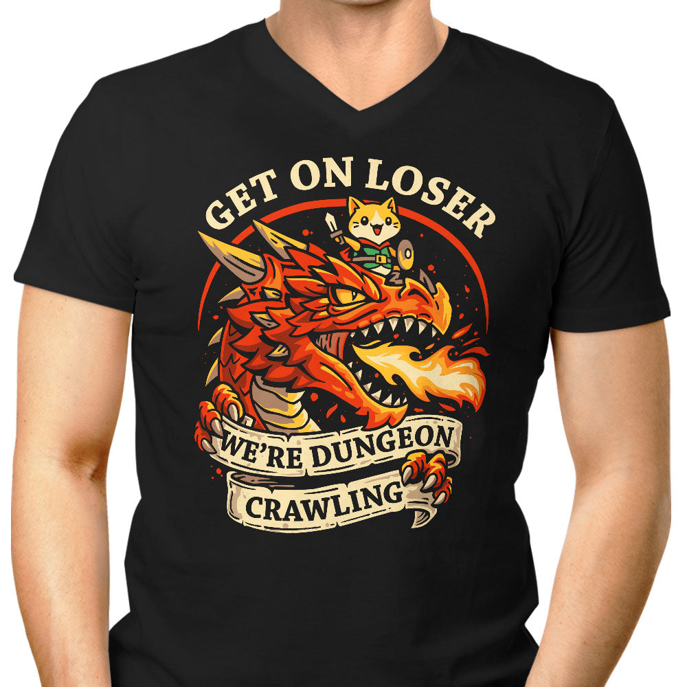 Dungeon Crawling Dragon Men's V-Neck - Adult & Kids T-Shirts, Sweatshirts & Hoodies apparel design preview 1
