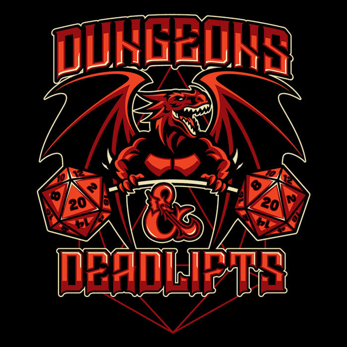 Dungeons and Deadlifts Men's V-Neck - Adult & Kids T-Shirts, Sweatshirts & Hoodies apparel design preview 2