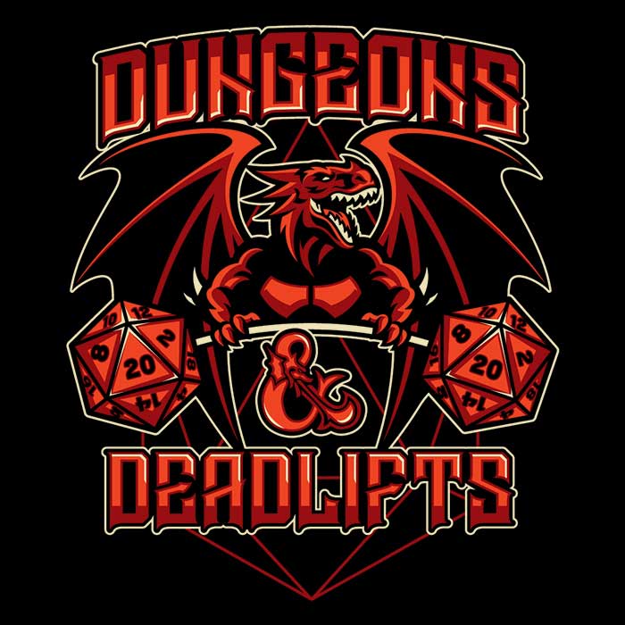 Dungeons and Deadlifts Youth Apparel - Adult & Kids T-Shirts, Sweatshirts & Hoodies apparel design preview 2