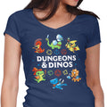 Dungeons and Dinos Women's V-Neck - Adult & Kids T-Shirts, Sweatshirts & Hoodies apparel design preview 1