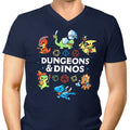 Dungeons and Dinos Men's V-Neck - Adult & Kids T-Shirts, Sweatshirts & Hoodies apparel design preview 1