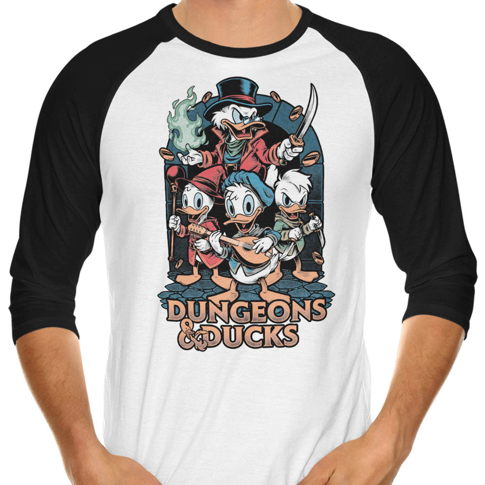 Dungeons and Ducks 3/4 Sleeve Raglan - Adult & Kids T-Shirts, Sweatshirts & Hoodies apparel design preview 1