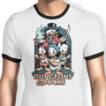 Dungeons and Ducks Ringer - Adult & Kids T-Shirts, Sweatshirts & Hoodies apparel design preview 1