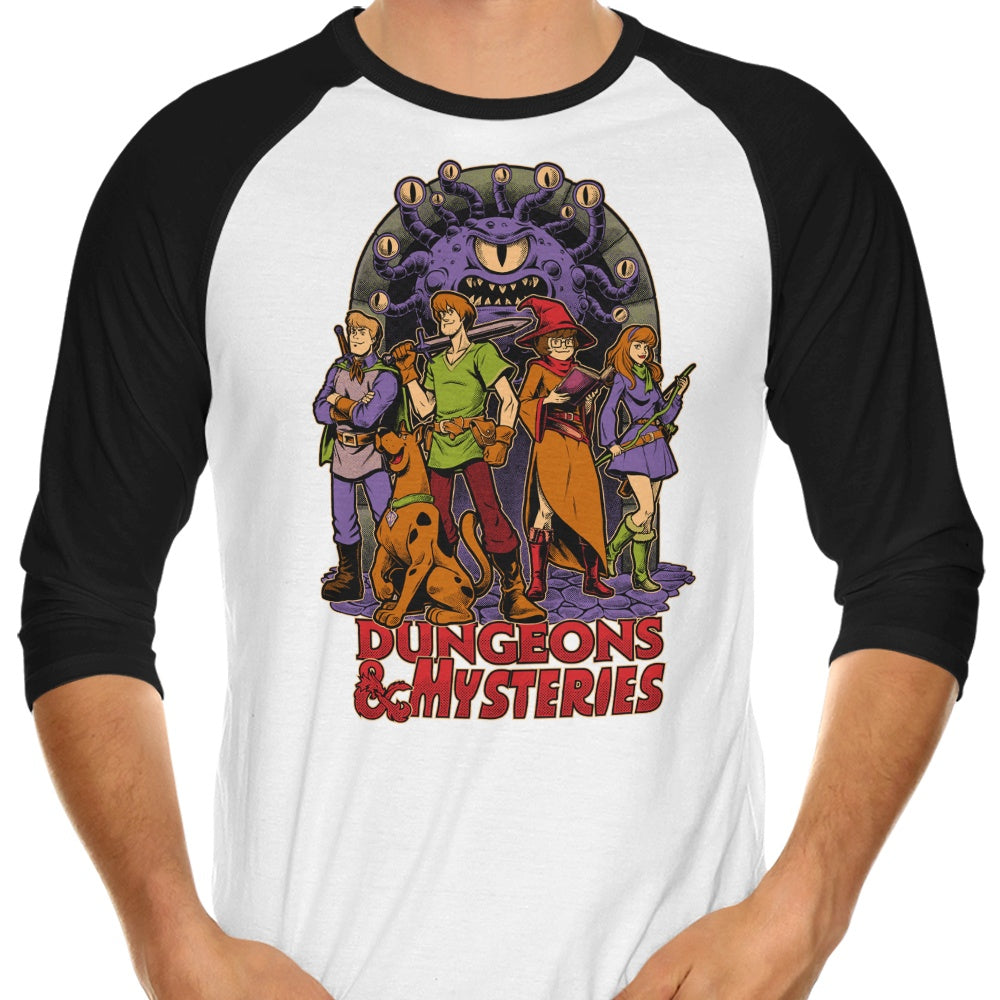 Dungeons and Mysteries 3/4 Sleeve Raglan - Adult & Kids T-Shirts, Sweatshirts & Hoodies apparel design preview 1