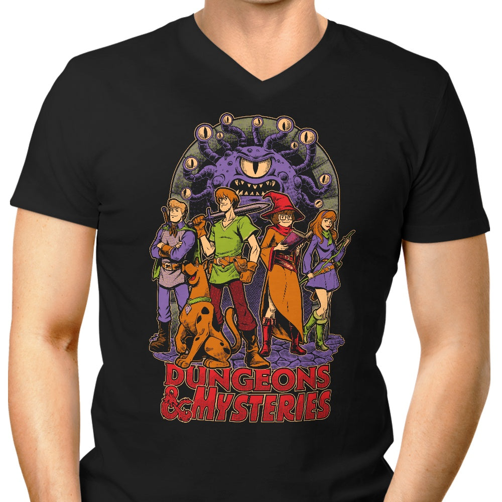 Dungeons and Mysteries Men's V-Neck - Adult & Kids T-Shirts, Sweatshirts & Hoodies apparel design preview 1