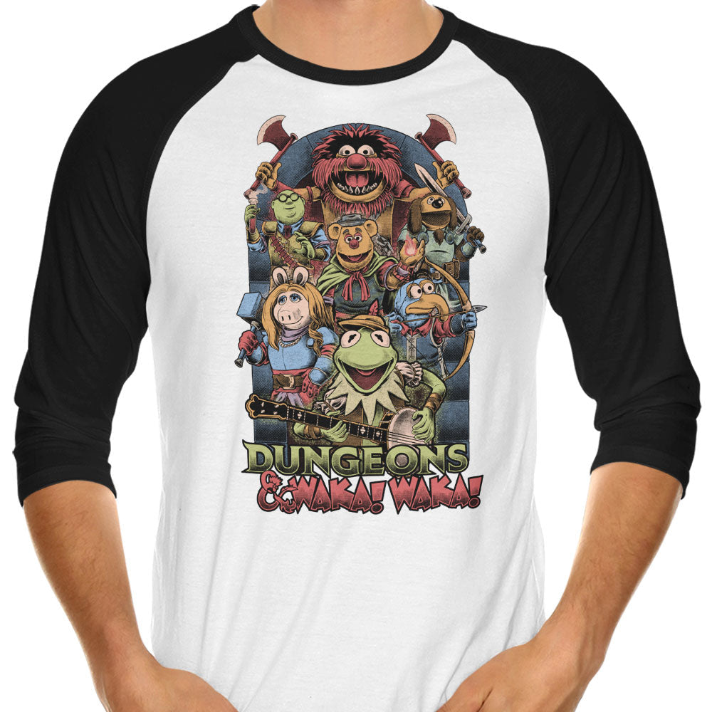 Dungeons and Waka 3/4 Sleeve Raglan - Adult & Kids T-Shirts, Sweatshirts & Hoodies apparel design preview 1