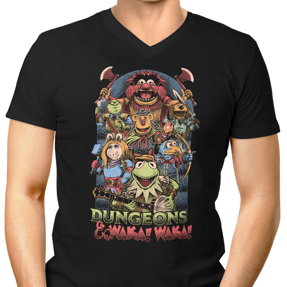 Dungeons and Waka Men's V-Neck - Adult & Kids T-Shirts, Sweatshirts & Hoodies apparel design preview 1