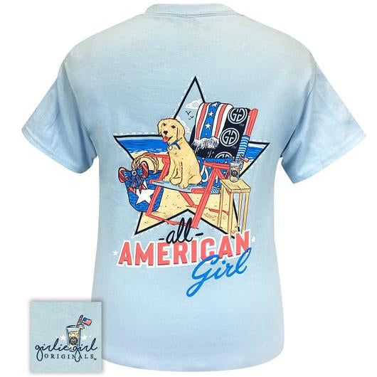 Girlie Girl Originals Preppy All American Beach Dog - Adult & Kids T-Shirts, Sweatshirts & Hoodies apparel design preview 1