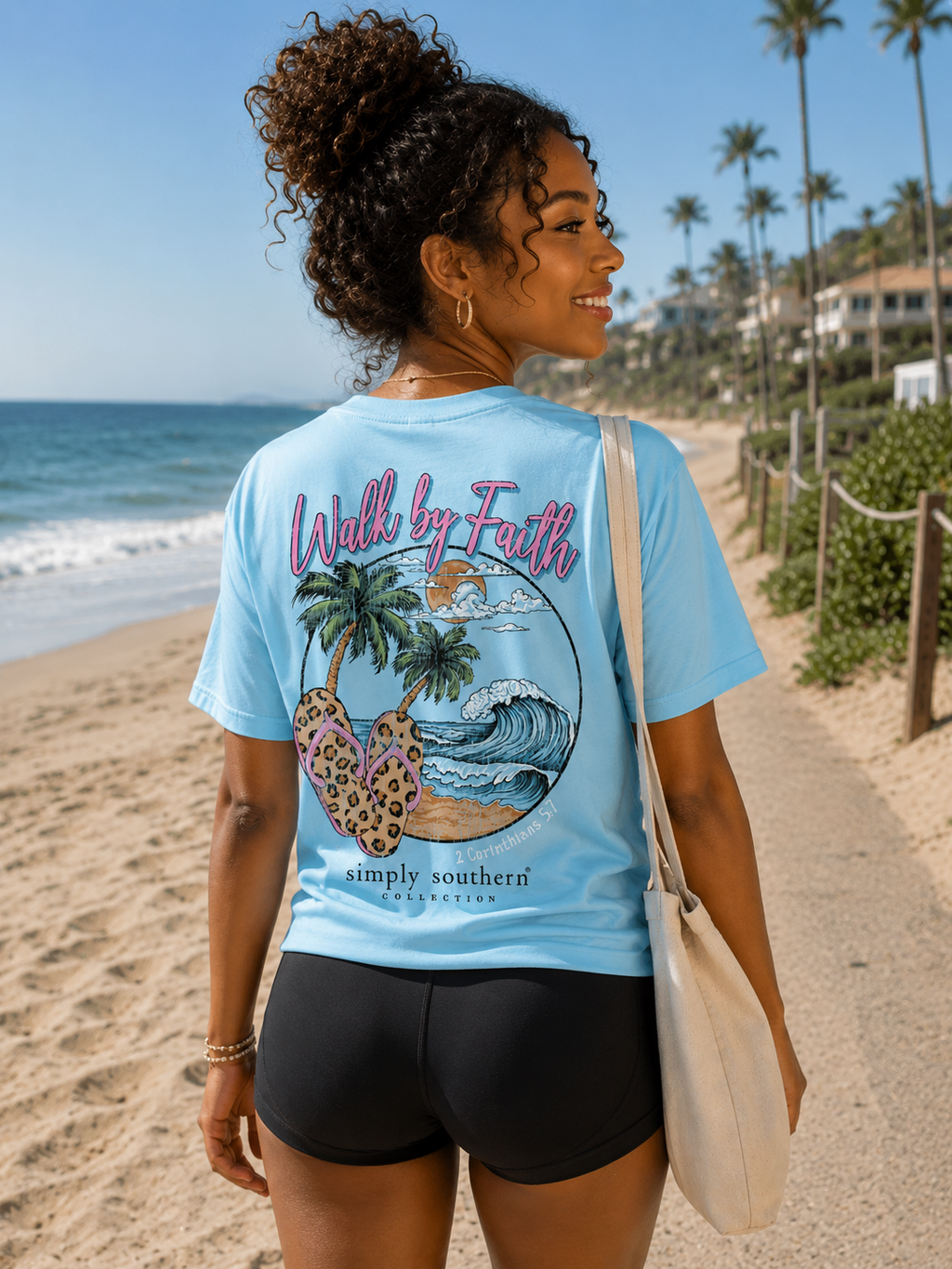 Simply Southern Walk By Faith Beach Agean - Adult & Kids T-Shirts, Sweatshirts & Hoodies apparel design preview 1