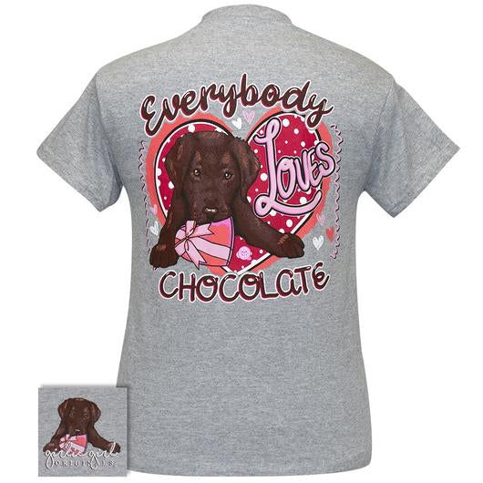 Girlie Girl Originals Preppy Everyone Loves Chocolate - Adult & Kids T-Shirts, Sweatshirts & Hoodies apparel design preview 1