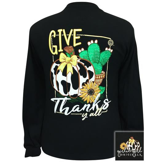Girlie Girl Originals Give Thanks Fall Cow Pumpkin - Adult & Kids T-Shirts, Sweatshirts & Hoodies apparel design preview 2