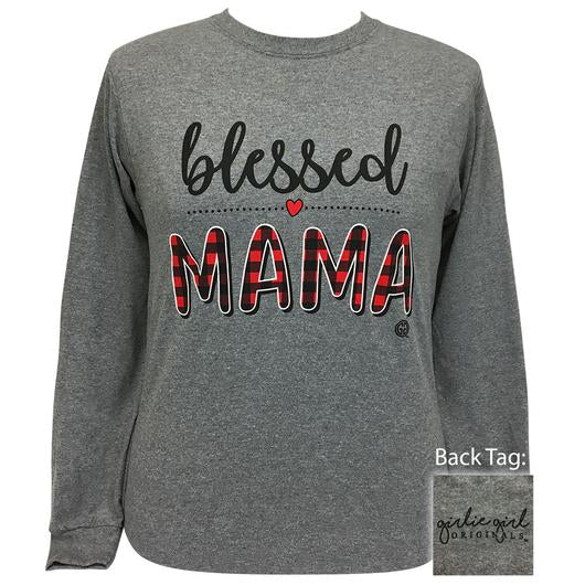 Girlie Girl Originals Preppy Plaid Blessed Mama - Adult & Kids T-Shirts, Sweatshirts & Hoodies apparel design preview 1