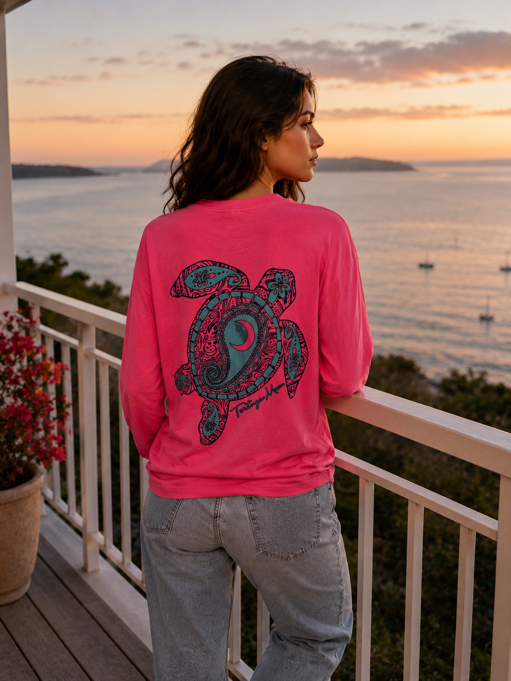 Southern Attitude Tortuga Moon New Comfort Colors - Adult & Kids T-Shirts, Sweatshirts & Hoodies apparel design preview 1