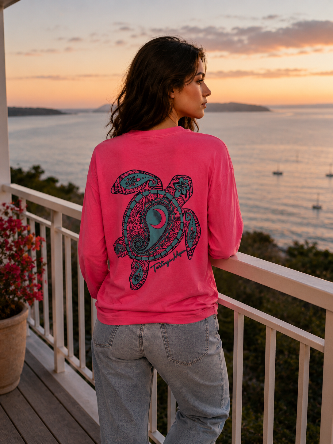 Southern Attitude Tortuga Moon New Comfort Colors - Adult & Kids T-Shirts, Sweatshirts & Hoodies apparel design preview 1