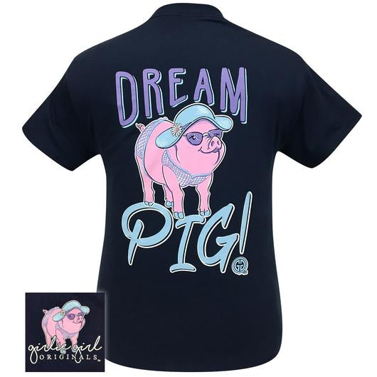 Girlie Girl Originals Preppy Dream Pig - Adult & Kids T-Shirts, Sweatshirts & Hoodies apparel design preview 1