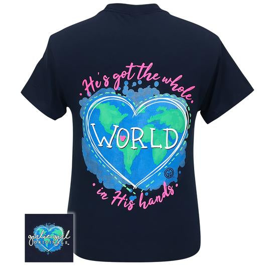 Girlie Girl Originals Preppy Whole World In His Hands - Adult & Kids T-Shirts, Sweatshirts & Hoodies apparel design preview 1