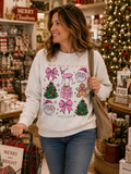 Simply Southern Tree Santa Holiday Crew - Adult & Kids T-Shirts, Sweatshirts & Hoodies apparel design preview 1
