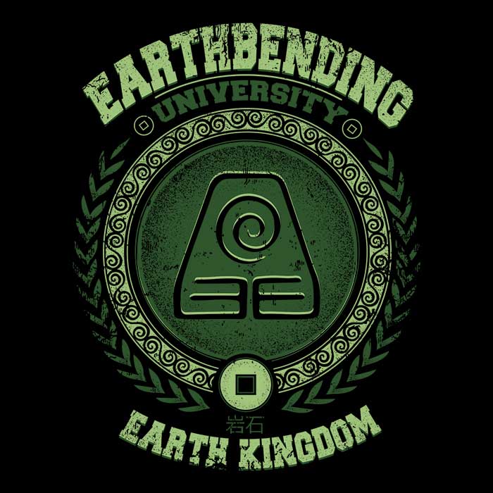 Earthbending University Youth Apparel - Adult & Kids T-Shirts, Sweatshirts & Hoodies apparel design preview 2