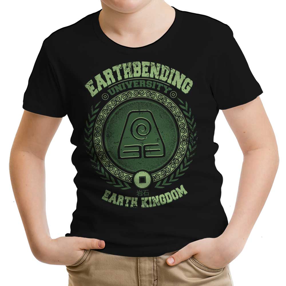 Earthbending University Youth Apparel - Adult & Kids T-Shirts, Sweatshirts & Hoodies apparel design preview 1