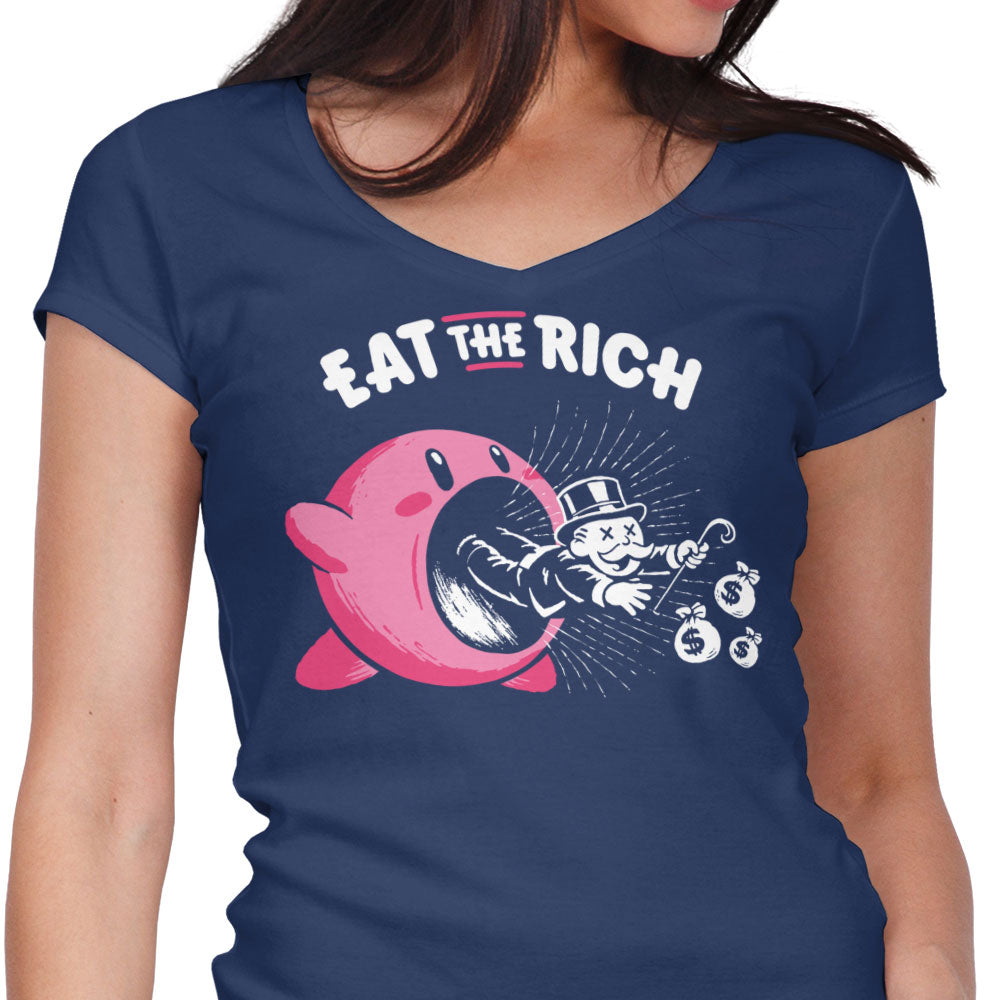 Eat the Rich Women's V-Neck - Adult & Kids T-Shirts, Sweatshirts & Hoodies apparel design preview 1