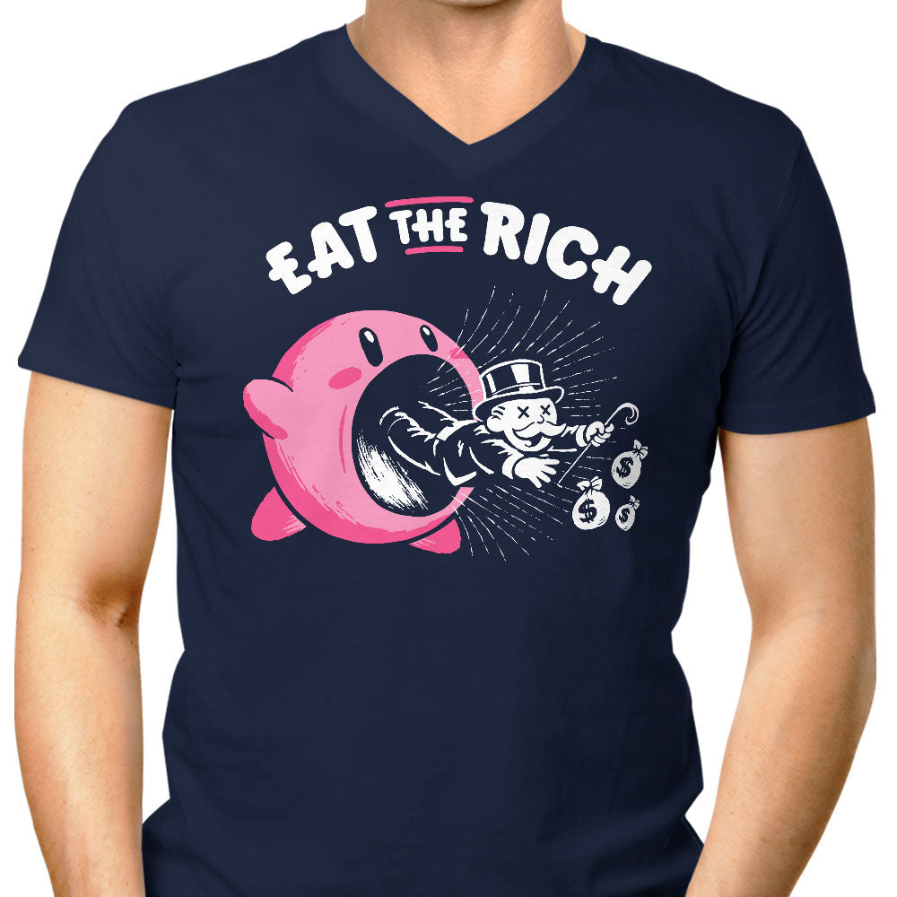 Eat the Rich Men's V-Neck - Adult & Kids T-Shirts, Sweatshirts & Hoodies apparel design preview 1