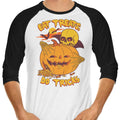 Eat Tricks, Do Treats 3/4 Sleeve Raglan - Adult & Kids T-Shirts, Sweatshirts & Hoodies apparel design preview 1