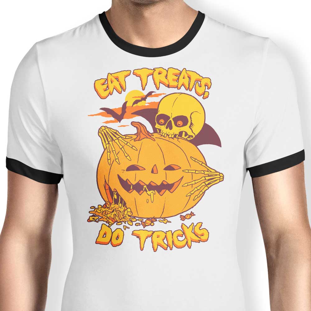 Eat Tricks, Do Treats Ringer - Adult & Kids T-Shirts, Sweatshirts & Hoodies apparel design preview 1