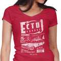 Ecto-1 Garage Women's V-Neck - Adult & Kids T-Shirts, Sweatshirts & Hoodies apparel design preview 1