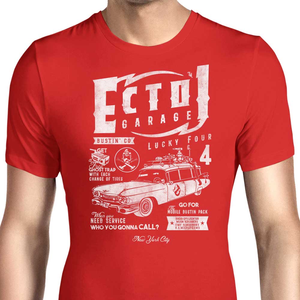 Ecto-1 Garage Men's Apparel - Adult & Kids T-Shirts, Sweatshirts & Hoodies apparel design preview 1