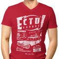 Ecto-1 Garage Men's V-Neck - Adult & Kids T-Shirts, Sweatshirts & Hoodies apparel design preview 1