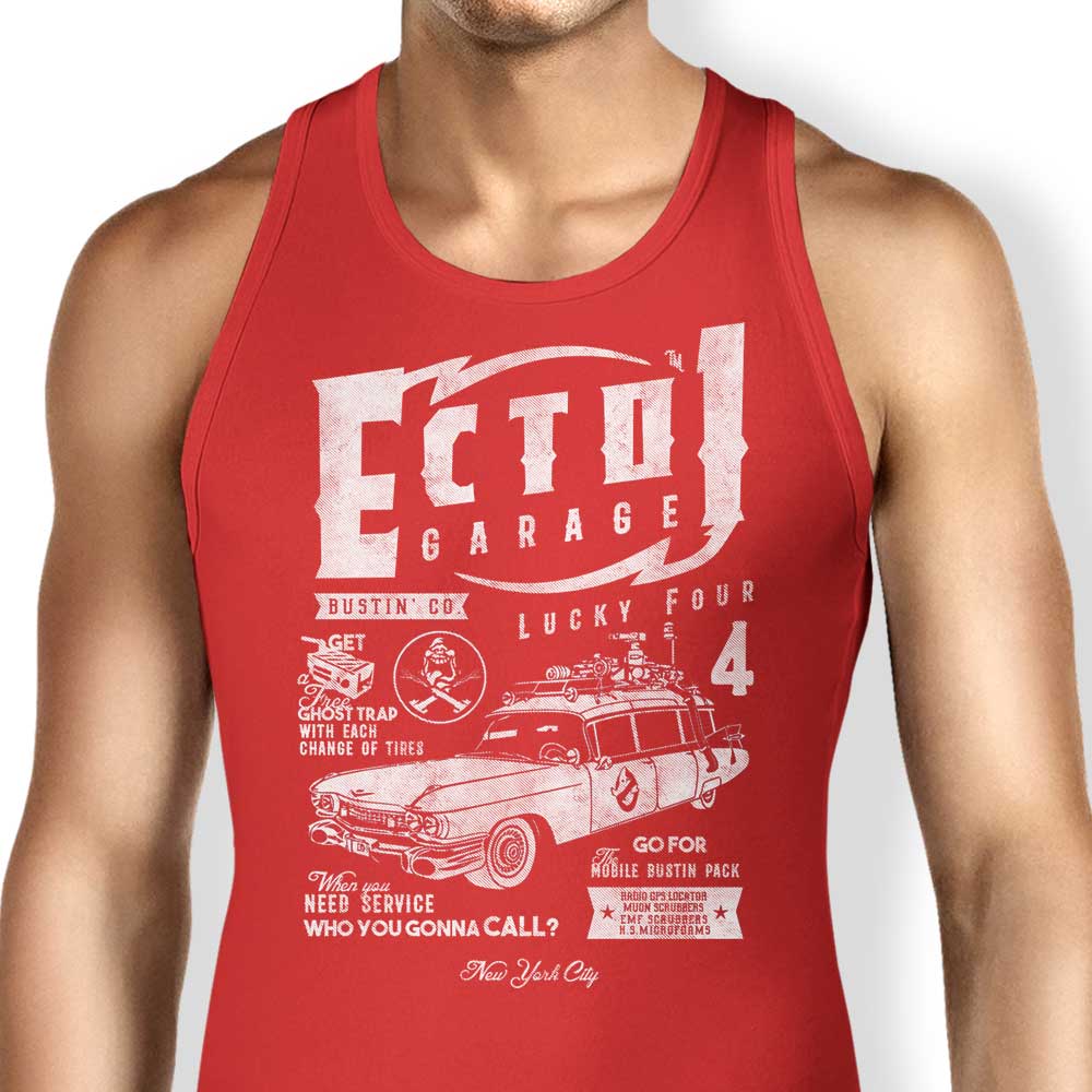 Ecto-1 Garage Tank Top - Adult & Kids T-Shirts, Sweatshirts & Hoodies apparel design preview 1