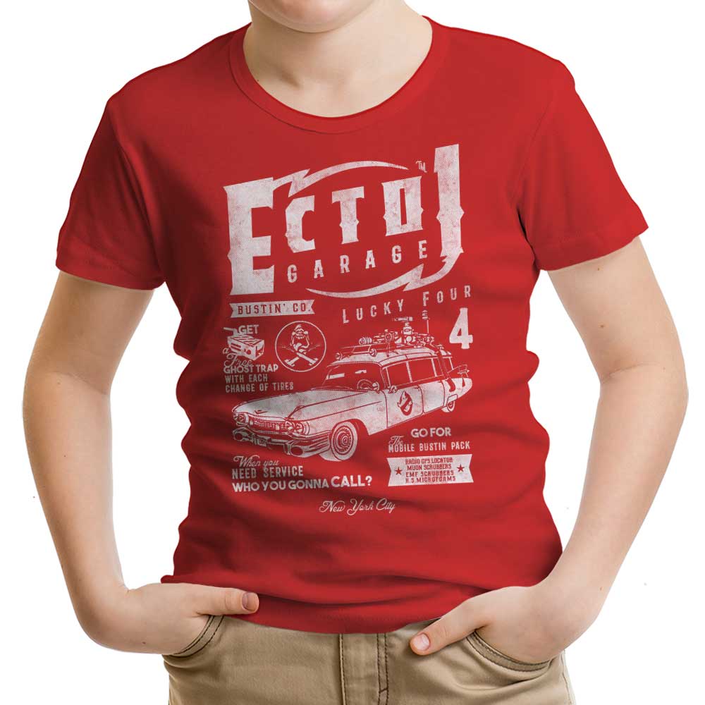 Ecto-1 Garage Youth Apparel - Adult & Kids T-Shirts, Sweatshirts & Hoodies apparel design preview 1