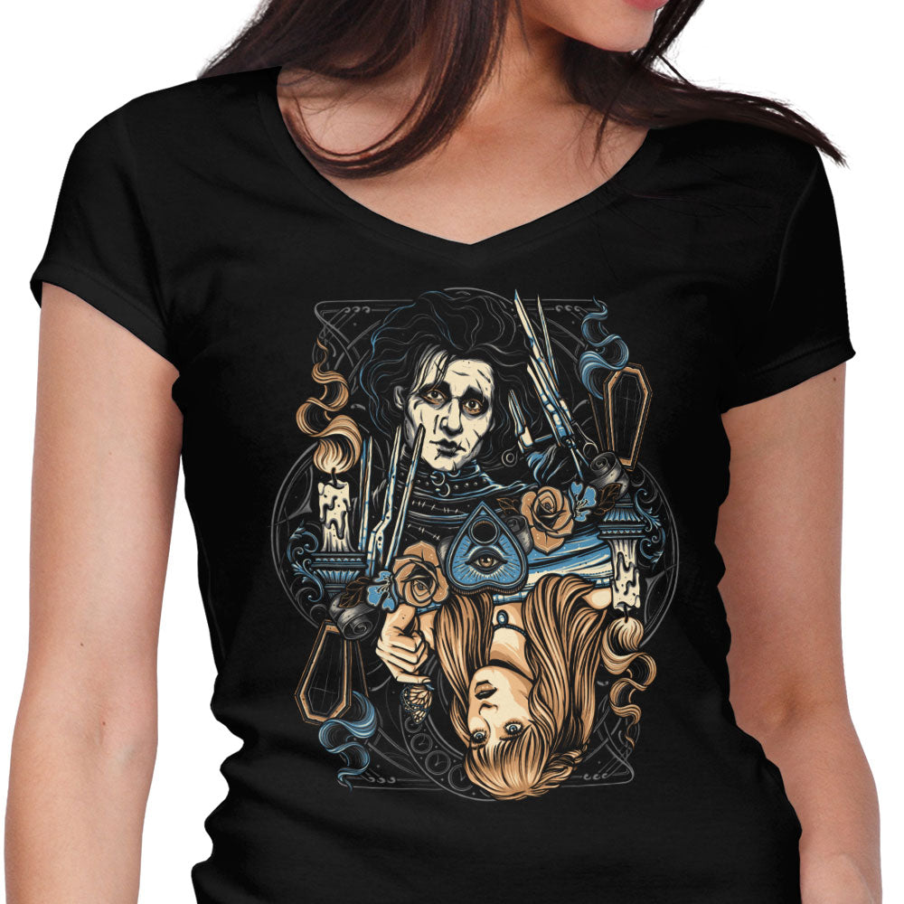 Edward and Kim Women's V-Neck - Adult & Kids T-Shirts, Sweatshirts & Hoodies apparel design preview 1