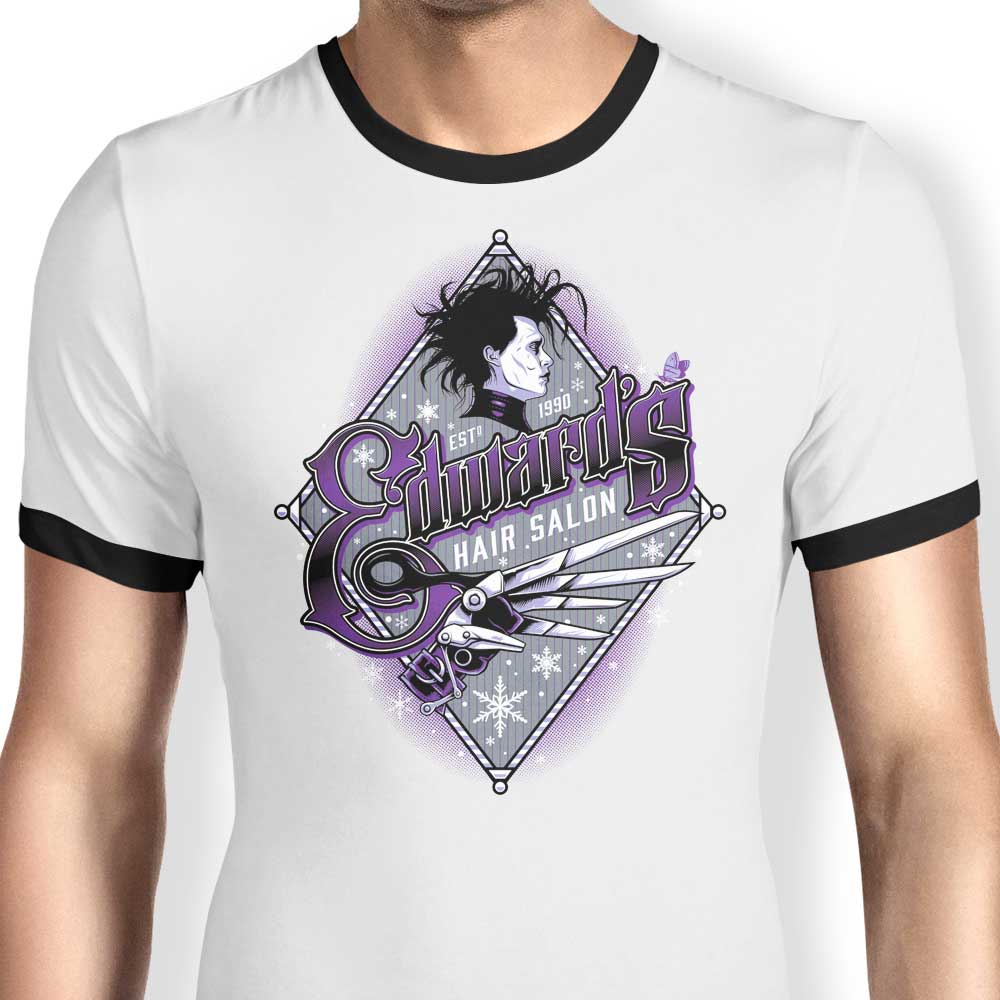 Edwards Hair Salon Ringer - Adult & Kids T-Shirts, Sweatshirts & Hoodies apparel design preview 1