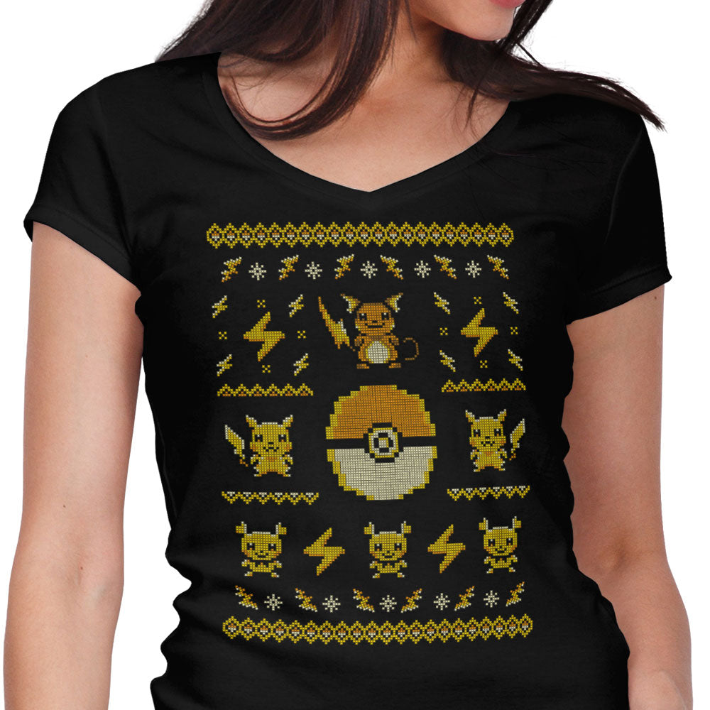 Electric Trainer Sweater Women's V-Neck - Adult & Kids T-Shirts, Sweatshirts & Hoodies apparel design preview 1