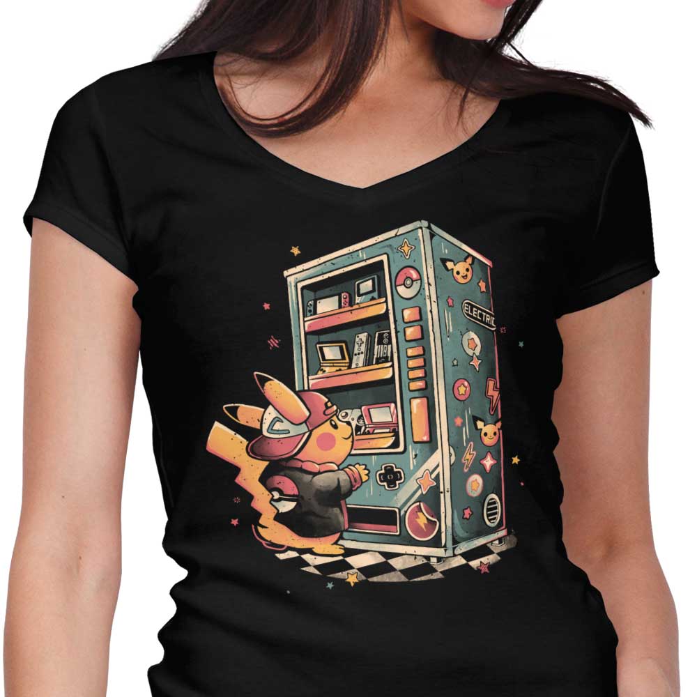 Electric Vending Machine Women's V-Neck - Adult & Kids T-Shirts, Sweatshirts & Hoodies apparel design preview 1