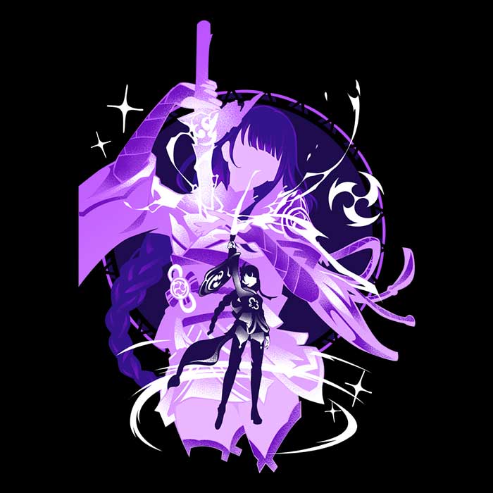 Electro Raiden Shogun Tank Top - Adult & Kids T-Shirts, Sweatshirts & Hoodies apparel design preview 2