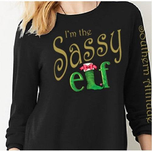 Southern Attitude Preppy Holiday Sassy Elf - Adult & Kids T-Shirts, Sweatshirts & Hoodies apparel design preview 1
