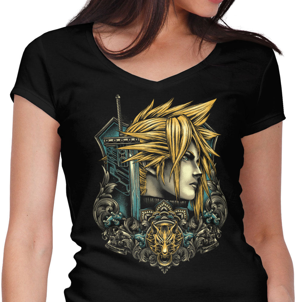 Emblem of the Ex-Soldier Women's V-Neck - Adult & Kids T-Shirts, Sweatshirts & Hoodies apparel design preview 1