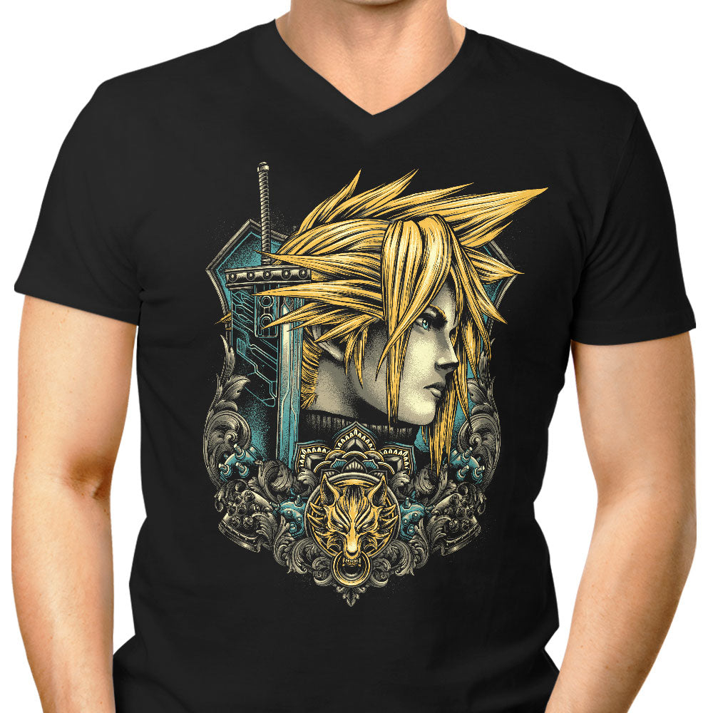 Emblem of the Ex-Soldier Men's V-Neck - Adult & Kids T-Shirts, Sweatshirts & Hoodies apparel design preview 1