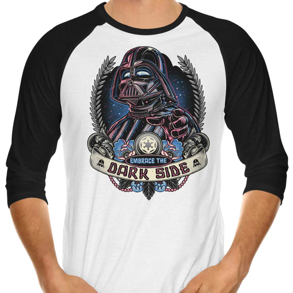 Embrace the Dark Side 3/4 Sleeve Raglan - Adult & Kids T-Shirts, Sweatshirts & Hoodies apparel design preview 1