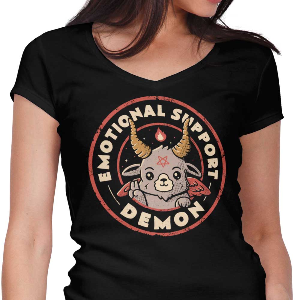 Emotional Support Demon Women's V-Neck - Adult & Kids T-Shirts, Sweatshirts & Hoodies apparel design preview 1