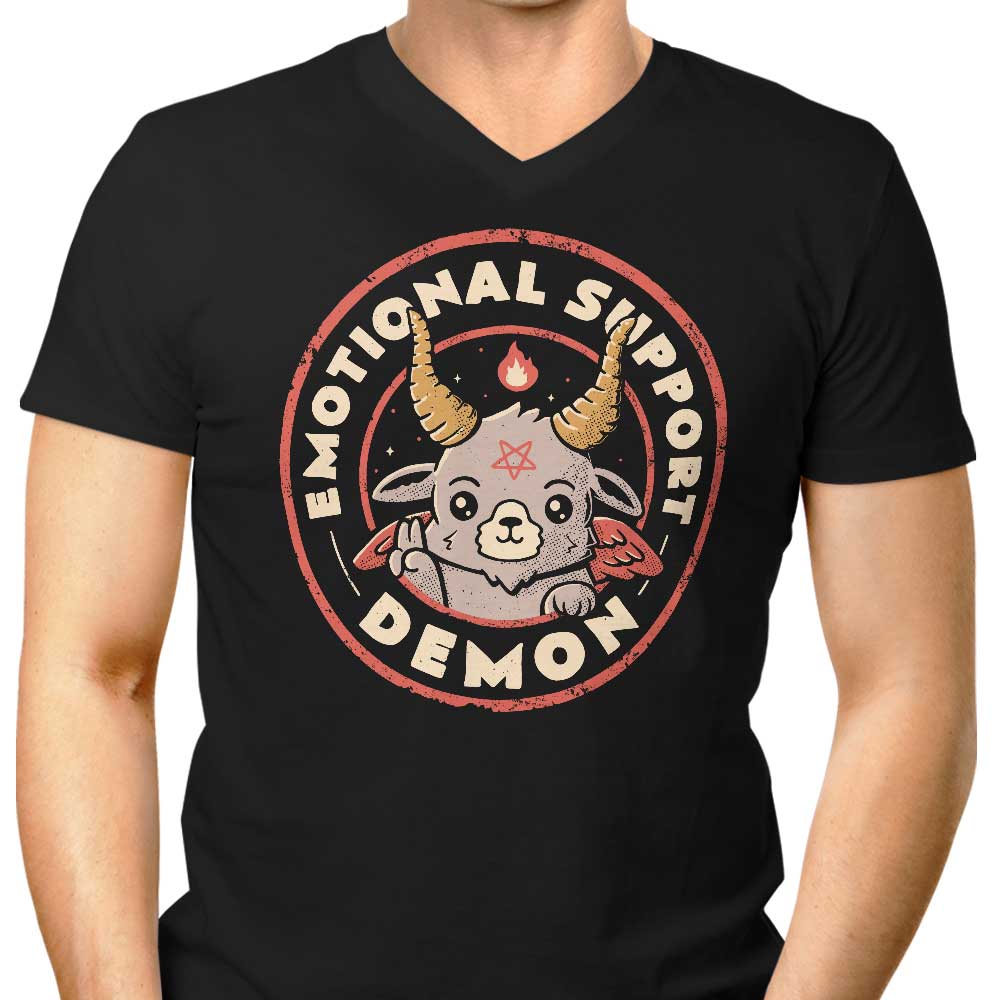 Emotional Support Demon Men's V-Neck - Adult & Kids T-Shirts, Sweatshirts & Hoodies apparel design preview 1